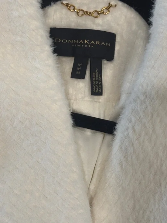 Cozy Cream Wrap Belted Jacket sz M - Picture 2 of 4